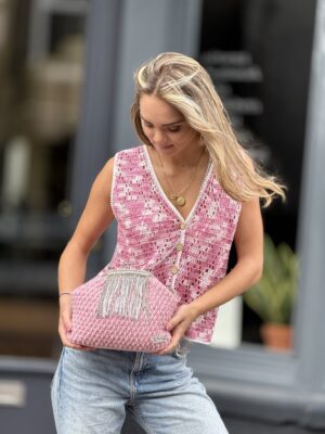 Exclusieve Tas met Portemonnee 
Antieke stijl sluiting Handmade Crochet
