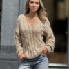 Blouse met  V Hals Gedraaid van Italiaanse Katoen & Viscose 
Handmade 

Crème Kleur ( M-L) kopie