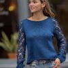 Blouse  Handgemaakt 50%  Italiaanse Merino Wol  70% Mohair  30% Cashmere 
 Gehaakt ( S-M)