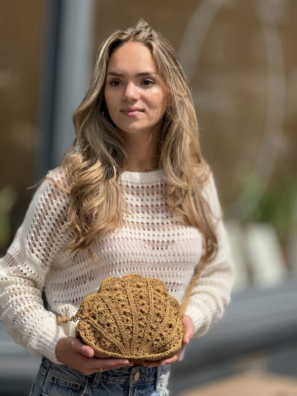 Exclusief   Unieke Tas Gehaakte van Biologie Raffia Garen 
  (Handmade)