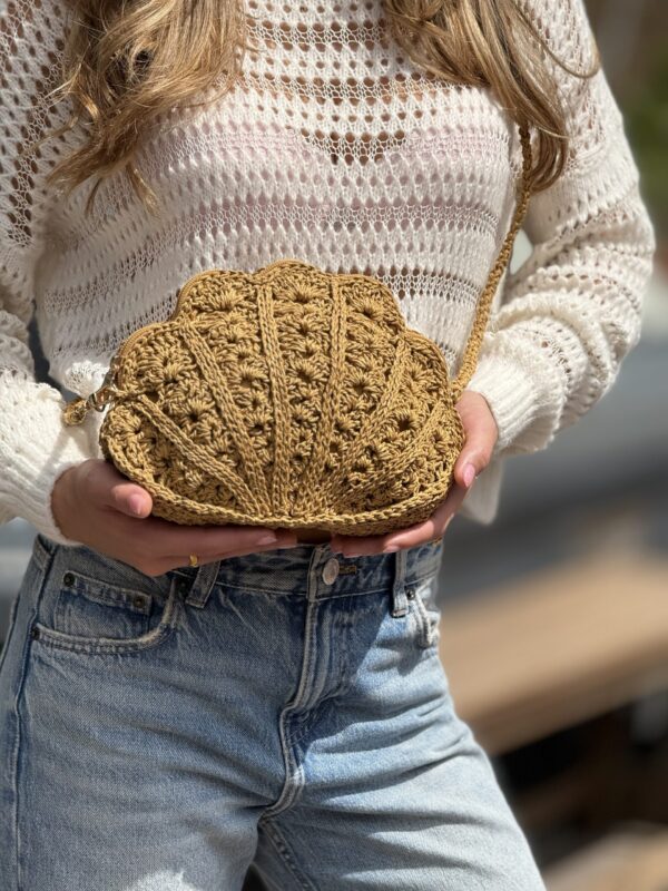 Exclusief   Unieke Tas Gehaakte van Biologie Raffia Garen 
  (Handmade)