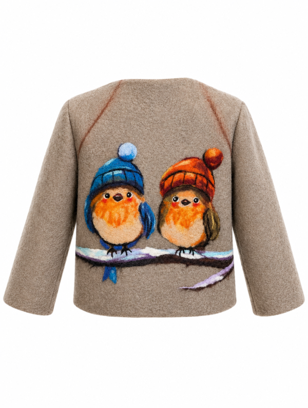 Handgemaakte  Jas Merinowol Kleding voor Kinderen | Luxe & Ambacht Vilt  7-8 jaar