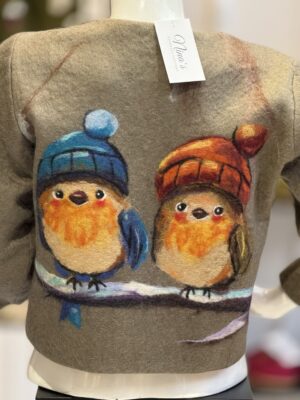 Handgemaakte  Jas Merinowol Kleding voor Kinderen | Luxe & Ambacht Vilt  7-8 jaar