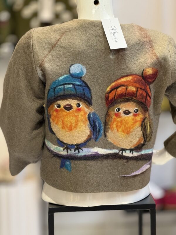 Handgemaakte  Jas Merinowol Kleding voor Kinderen | Luxe & Ambacht Vilt  7-8 jaar