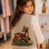 2e0bc8ed-179a-4b84-827d-5813ad30fce9 Handgemaakte Gilet Merinowol Vilt Kleding voor Kinderen | Luxe & Ambacht Leftijd 4-5 jaar Bambi
