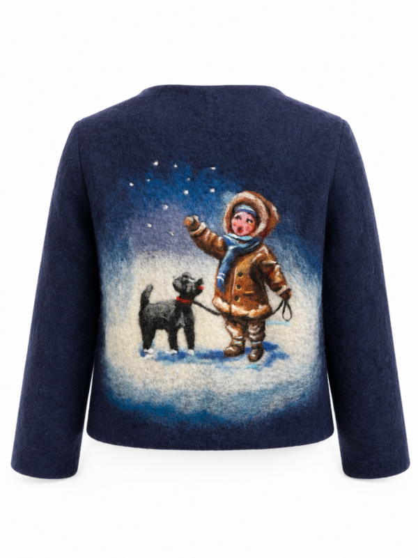 Handgemaakte  Jas Merinowol Kleding voor Kinderen | Luxe & Ambacht Vilt  leftijd  12 tot 14 jaar