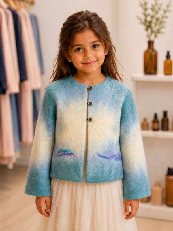 Handgemaakte Merinowol Kleding voor Kinderen | Luxe & Ambacht Vilt  leftijd  3-4 jaar