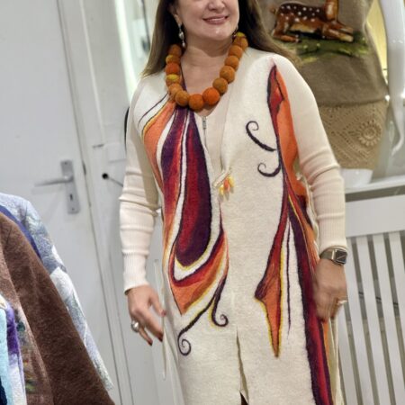 Handgemaakte  Kunst van Vilt gilet (vest) – uniek handwerk kledingstuk Universeel maat