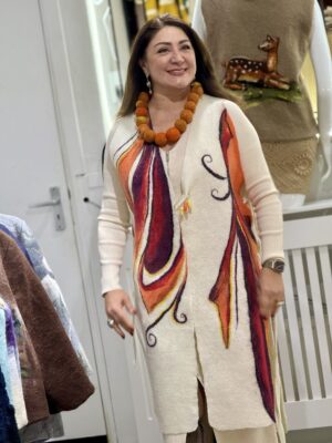 Handgemaakte  Kunst van Vilt gilet (vest) – uniek handwerk kledingstuk Universeel maat