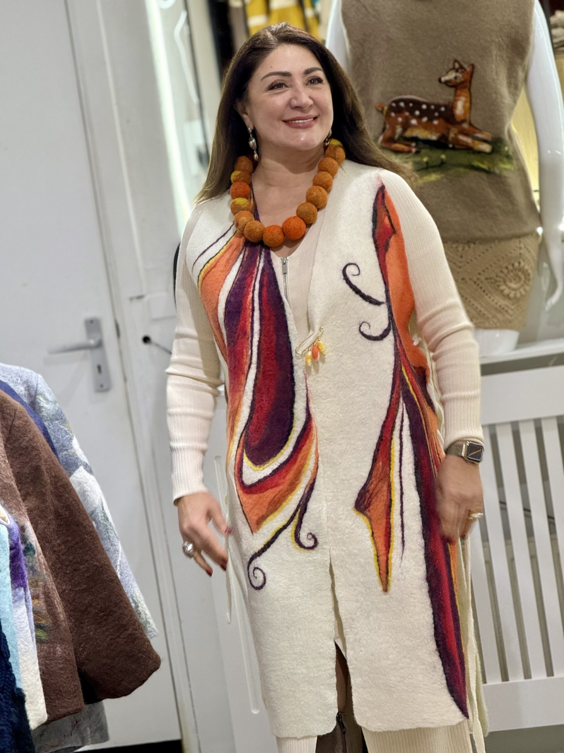 Handgemaakte Kunst van Vilt gilet (vest) – uniek handwerk kledingstuk Universeel maat