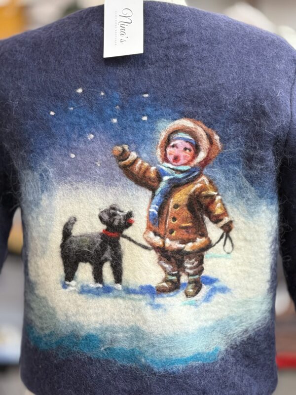 Handgemaakte  Jas Merinowol Kleding voor Kinderen | Luxe & Ambacht Vilt  leftijd  14-15 jaar