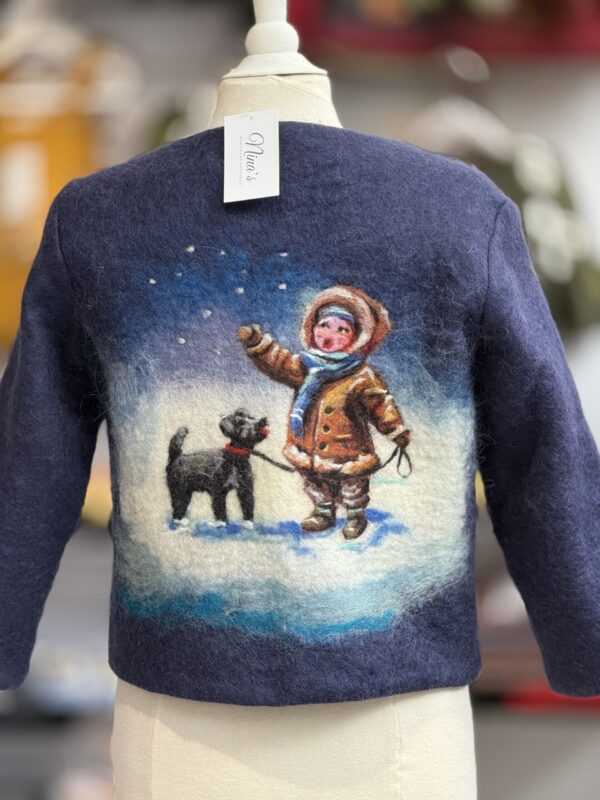 Handgemaakte  Jas Merinowol Kleding voor Kinderen | Luxe & Ambacht Vilt  leftijd  14-15 jaar