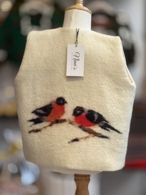 Handgemaakte  Gilet Merinowol  Vilt Kleding voor Kinderen | Luxe & Ambacht Leftijd 4-5 jaar  Vilt Vogels