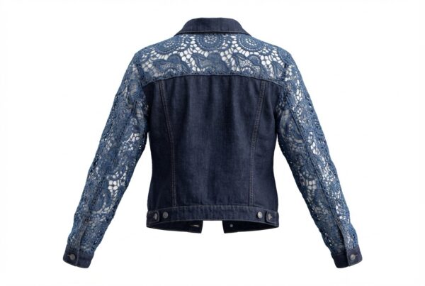 img_8247 Dames Denim Jas met Iers Kant – Handgemaakte Spijkerjasje in Amsterdam | Uniek & Trendy & Luxury