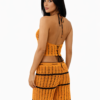 Orange Crochet Co-Ord Set for Women – Halter Top & Wide Leg Pants Summer Outfit