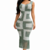 Sage Green Crochet Midi Dress with Fringe – Back Detail
