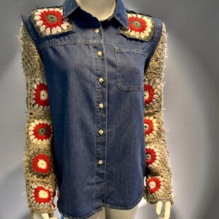 Dames Denim Jas met Iers Kant – Handgemaakte Spijkerjasje in Amsterdam | Uniek & Trendy & Luxury