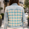 Handmade Denim Jacket with Crochet Back – Unique Upcycled Jacket – One of a Kind Exclusive Piece