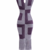 Italian Viscose Crochet Midi Dress in Purple & Grey – Bodycon Fringe Dress