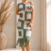 c91dc776-560c-4743-b2c6-97b9b935cfb4 Sage Green Crochet Midi Dress with Fringe – Back Detail