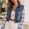 Handmade Crochet Denim Jacket – Unique Upcycled Boho Style Girls Jacket