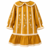deb9a737-cd7a-4ff3-ab8c-807dc65c0363 Handmade Linen Girls Dress – Mustard Embroidered Vintage Dress with Lace Details