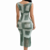 Sage Green Crochet Midi Dress with Fringe – Back Detail
