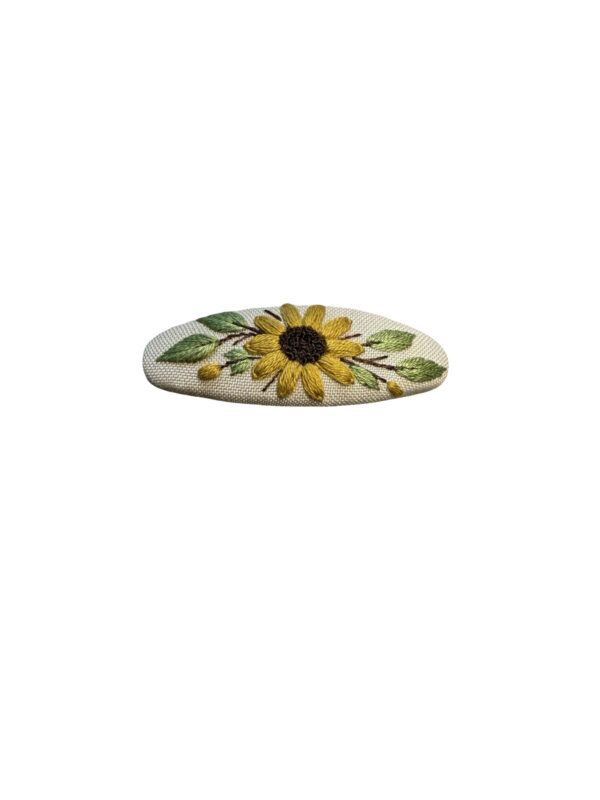 Embroidered Sunflower Hair Clip for Kids – Cute Girls Hair Accessory