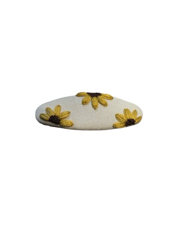 Sunflower Embroidered Hair Clip – Cute Hair Accessory for Girls