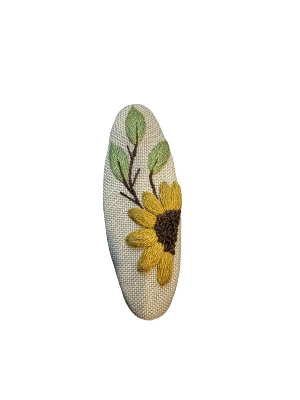 Embroidered Sunflower Hair Clip for Kids – Cute Girls Hair Accessory