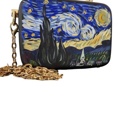 Exclusieve handgemaakte houten tas – Van Gogh geïnspireerde unieke limited edition