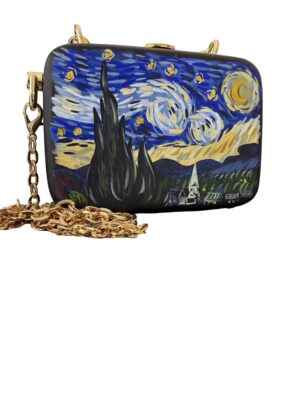 Exclusieve handgemaakte houten tas – Van Gogh geïnspireerde unieke limited edition