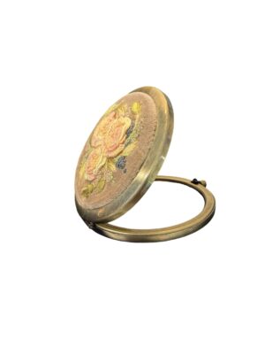 Vintage & Antiek Handgemaakt Borduurwerk  Spiegel – Unieke Decoratie – Hoge Kwaliteit Handwerk-Cream Kleur