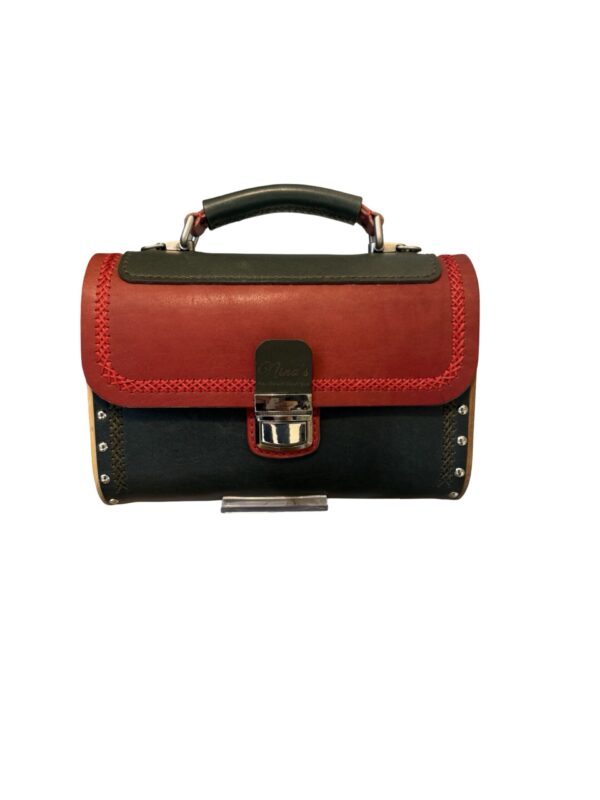 Exclusive Limited Edition Luxe Leren Tas – Handgemaakt met Walnoothout & Natuurlijke Bergbloemen