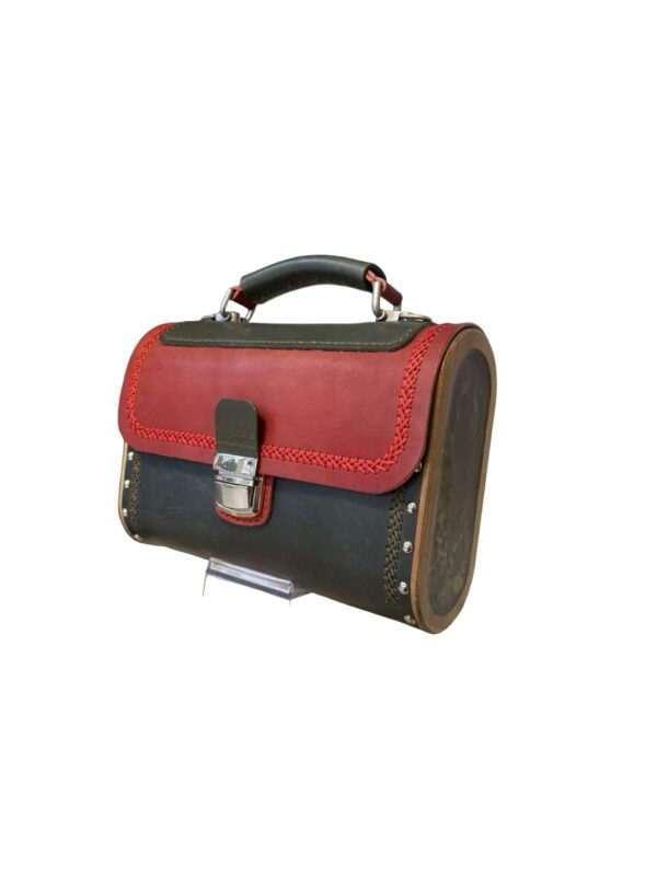 Exclusive Limited Edition Luxe Leren Tas – Handgemaakt met Walnoothout & Natuurlijke Bergbloemen