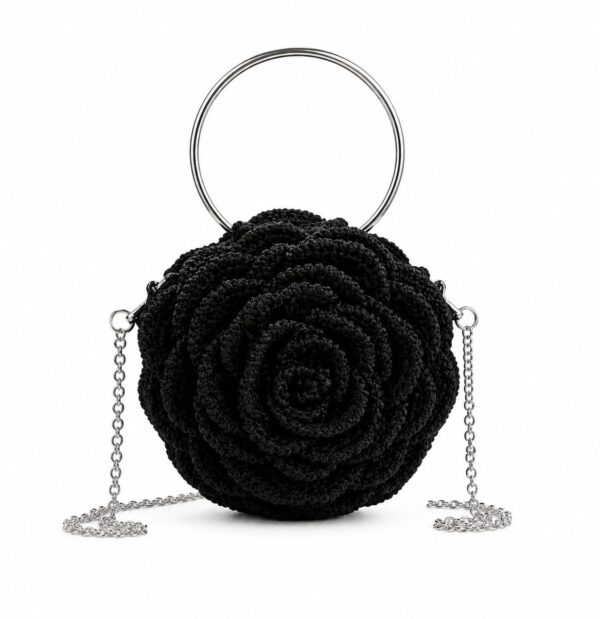 Luxury Crochet Rose Purse – Elegant Handmade Floral Bag
