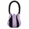 Handmade Crochet Tulip Bag with Strap – Lavender Black Knit Bucket Bag, Unique Boho Handbag Klein