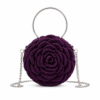 Handmade Crochet Rose Handbag – Elegant Floral Purse with Metal Handle & Chain Strap