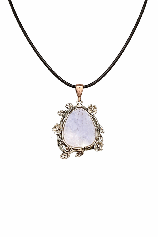 Handmade Silver Quartz & Amethyst Necklace – Natural Gemstone Pendant – Artisan Boho Jewelry Gift for Women