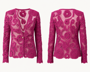 Exclusief Handgemaakt Italiaans Vest – Luxe Dames Vest van Viscose en Katoen Crochet
