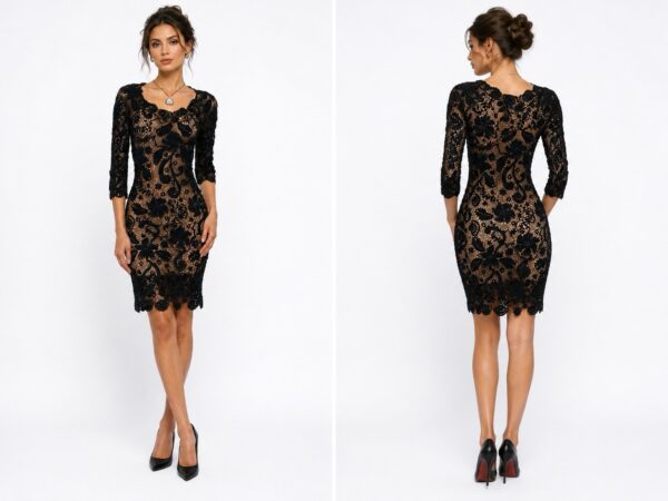 Handmade Crochet Dress Beige Mint | Unieke Exclusieve Gehaakte Jurk