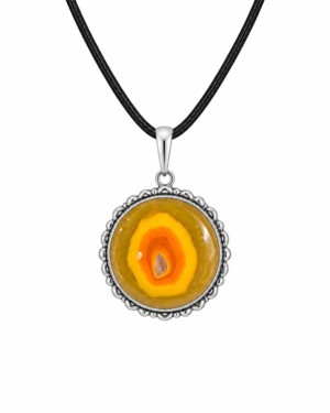 Unique Handmade Agate Stone Pendant in Sterling Silver | Artisan Jewelry