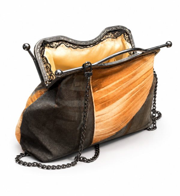 12cb5c3f-b637-4759-8834-22760b644b0c Handmade Velour Evening Bag with Antique Frame – Unique Art Clutch Purse