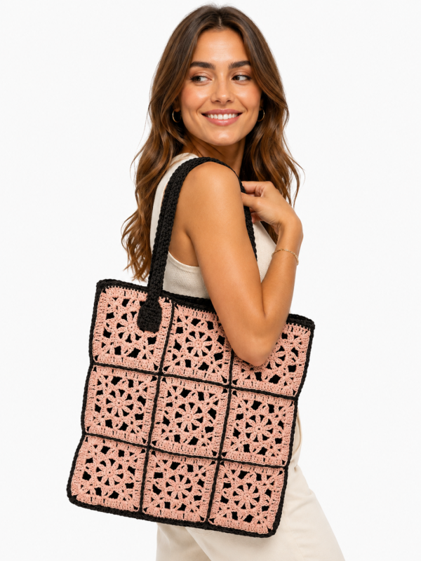4ebbf72e-52a2-4952-92ca-49446f4ec743-2 Boho Chic Handmade Crochet Tote Bag – Organic Raffia Beach & Everyday Bag