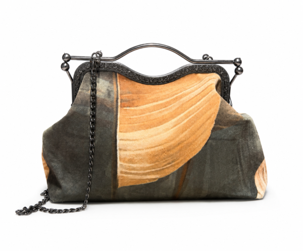 6136e240-2e37-4a57-927e-805846491bcd Handmade Velour Evening Bag with Antique Frame – Unique Art Clutch Purse