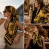 screenshot-10 Sunflower Mulberry Silk Scarf – Handmade Luxury Art Scarf for Women – Unique Wearable Art Gift – Designer Floral Silk Shawl