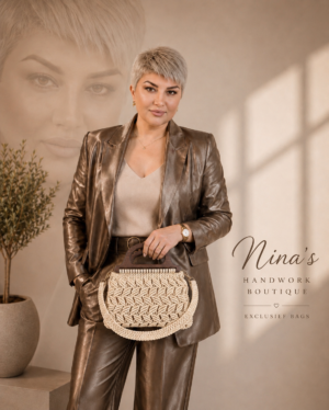 Handgemaakte Macramé Handtas met Walnoten Houten Sluiting | Luxe Boho Dames Tas | Nina’s Handwork Boutique