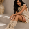 Crème Handmade Crochet Laarzen Dames – Bamboe Katoen – Maat 40 | Amsterdam