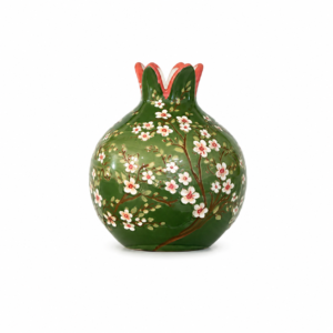 Handgemaakte Gegraveerde Keramische Granaatappel – Uniek Kunstobject | Handmade Ceramic Pomegranate