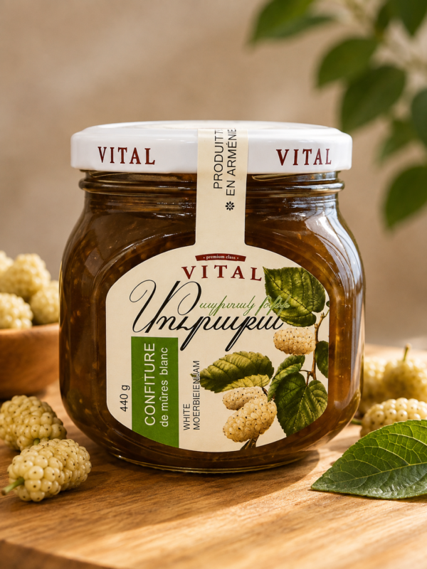 17a07bc1-4f92-475f-8eb2-32358ddcfc22 VITAL Armeense Premium Witte Moerbeienjam – White Mulberry Jam uit Armenië | 440 g